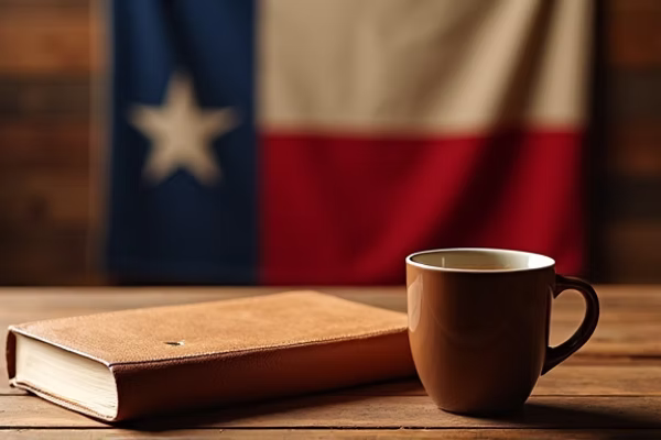 Coffee and book representing our story
